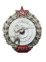 Manufacturing and selling Sniper breast badge RKKA (Знак снайпер РККА) M3-430-Z production with worldwide delivery